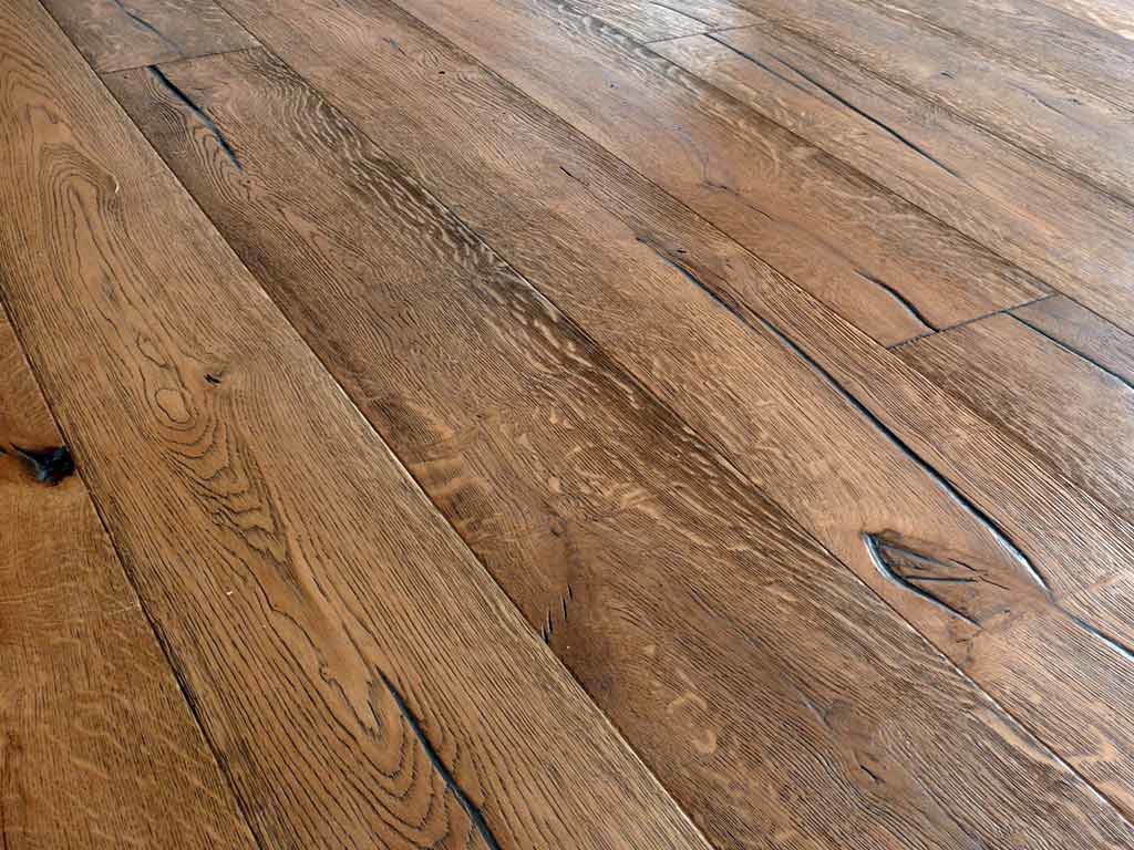 Reclaimed distressed antique wood flooring