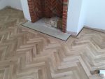 Unfinished Engineered beveled Herringbone blocks
